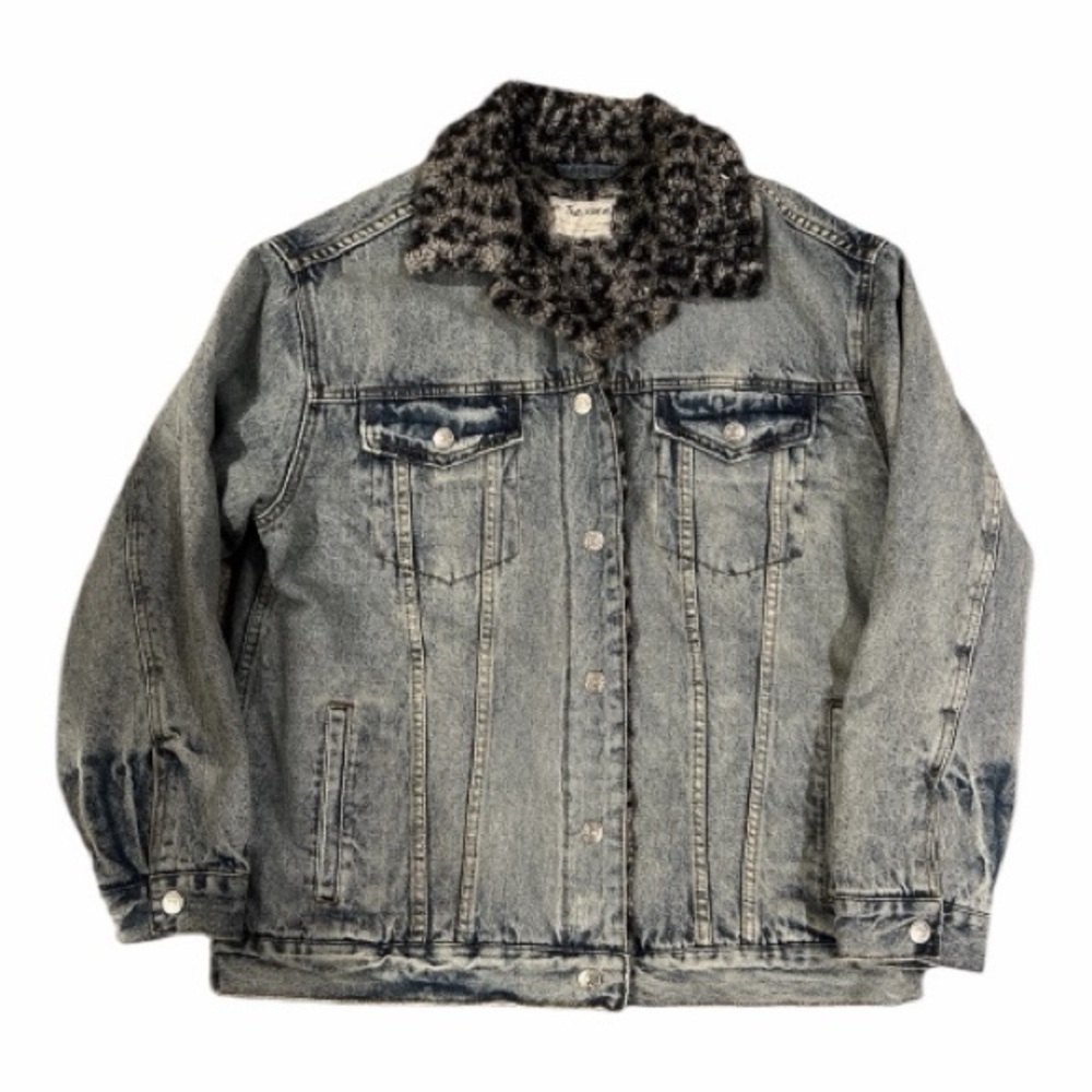 Free People Sherpa Lined Denim Jacket